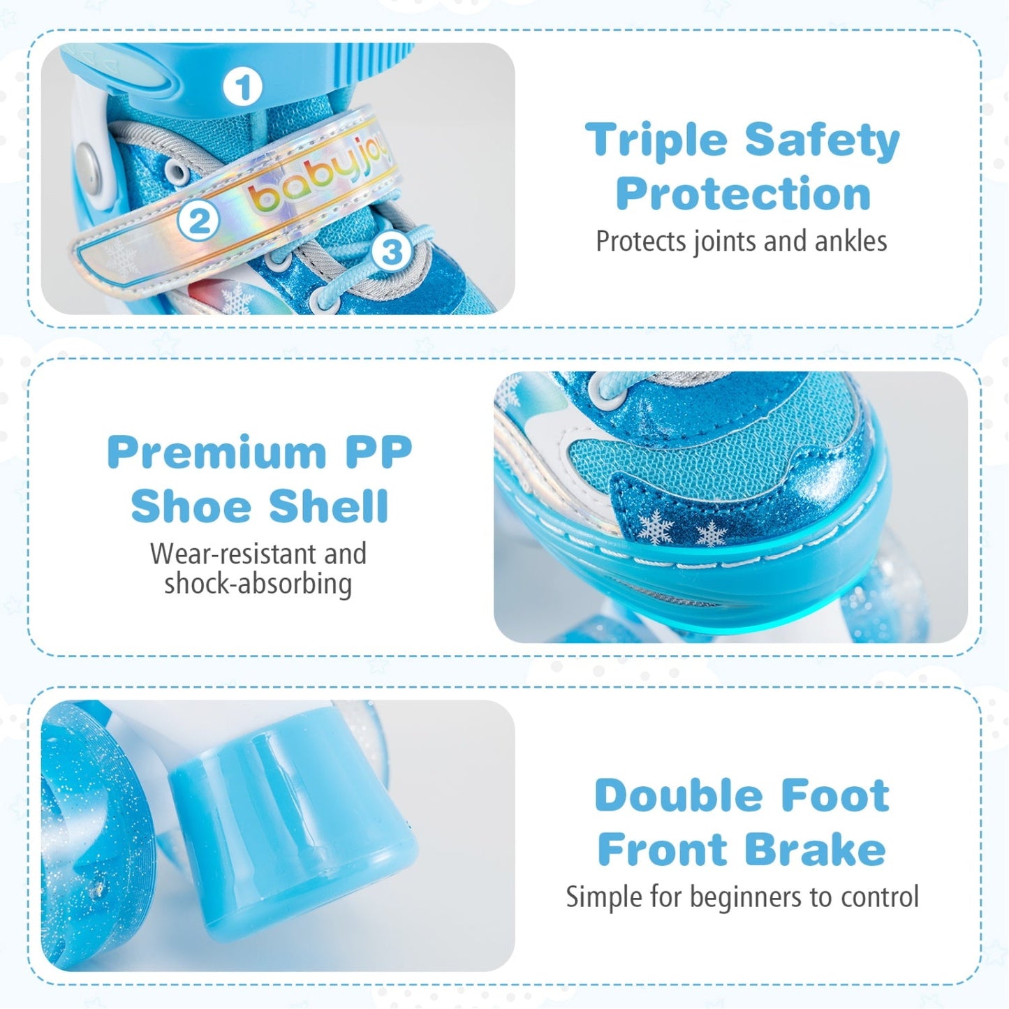Kids Roller Skates 4 Sizes Adjustable with Light-up Wheels for Toddler Aged 5-7 (S)