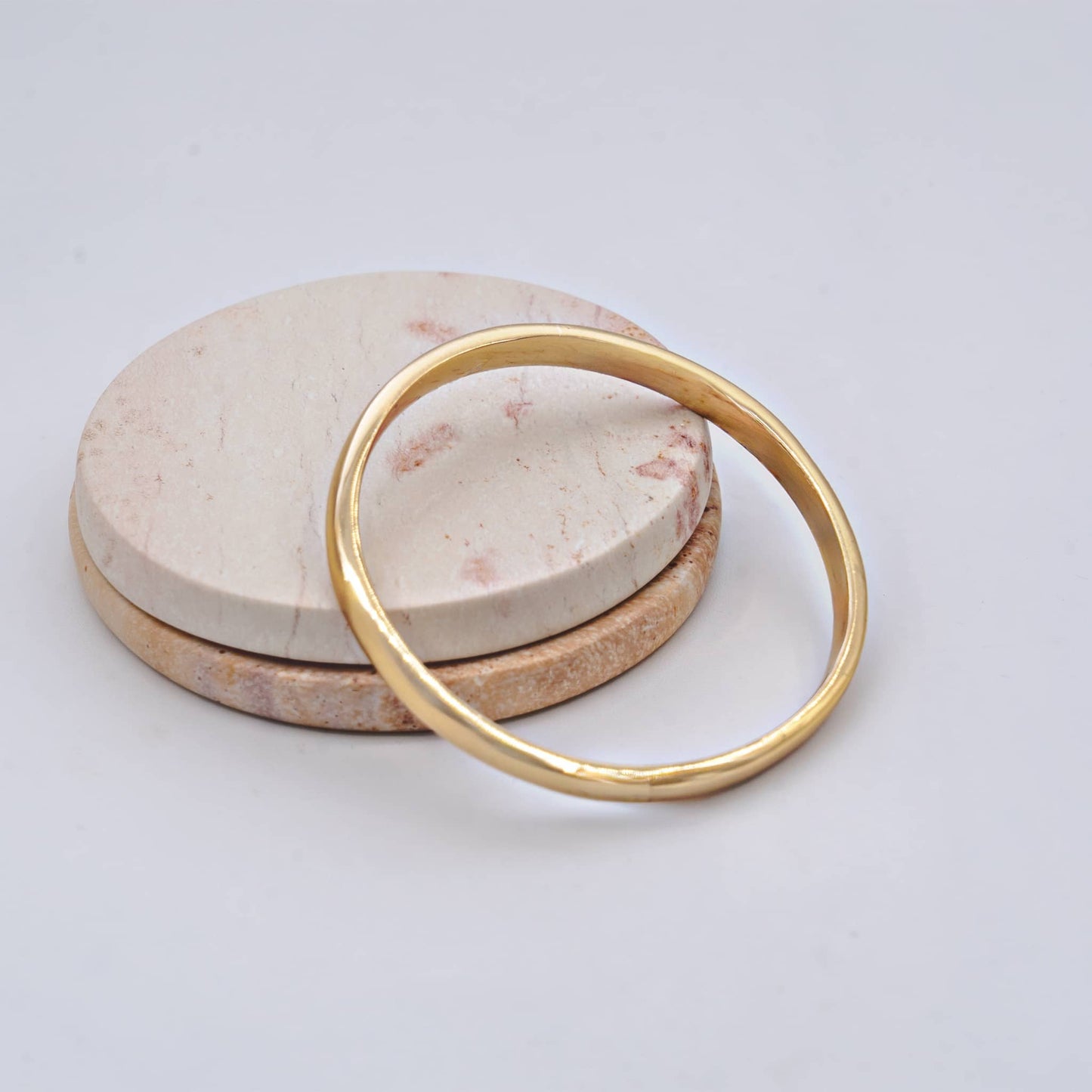 Large Gauge Stackable Brass Bangle | Asha