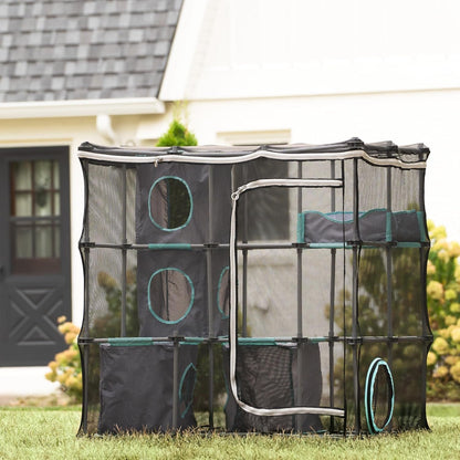 Kitty City Outdoor Catio Furniture and Play Kits for Cats, Outdoor Mega Kit