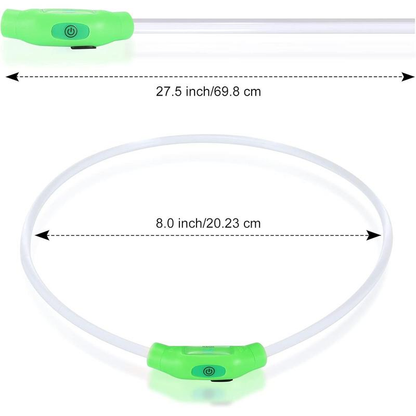 LED Dog Collar Rechargeable Light up Collars IP67 Waterproof for Night Walking Adjustable Reusable Safety Necklace for Small Medium Large Dogs in Red Pink Green Blue