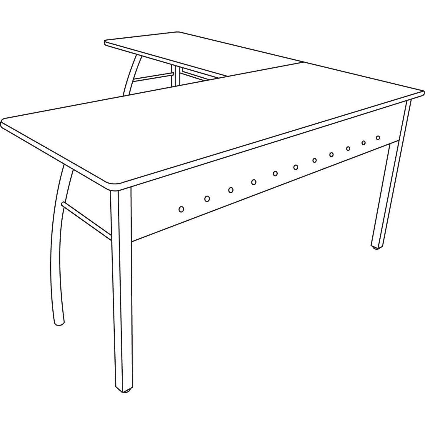 Linea Italia Trento Line L-Shaped Desk, 59.13" x 59.13" x 29.5", Mocha/Gray