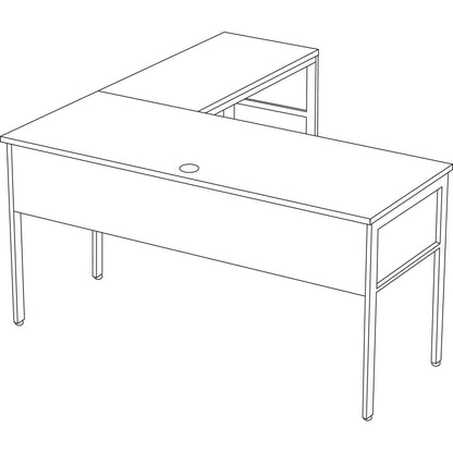 Linea Italia Urban Series L- Shaped Desk, 59" x 59" x 29.5", Natural Walnut