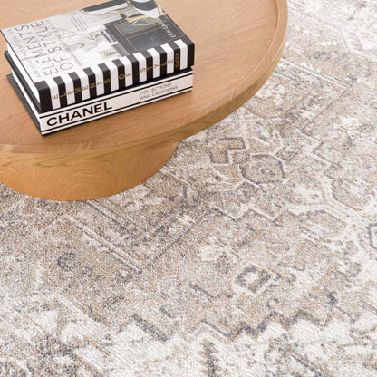 Blue Brown Hera Washable area rug