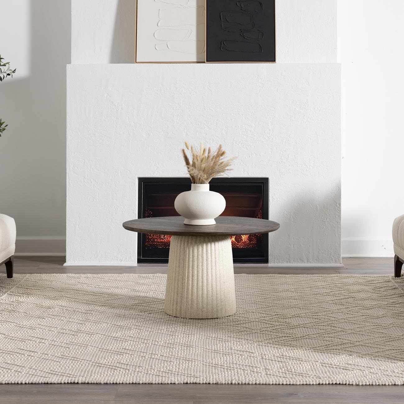 Ramsbury Beige Trellis Wool Rug