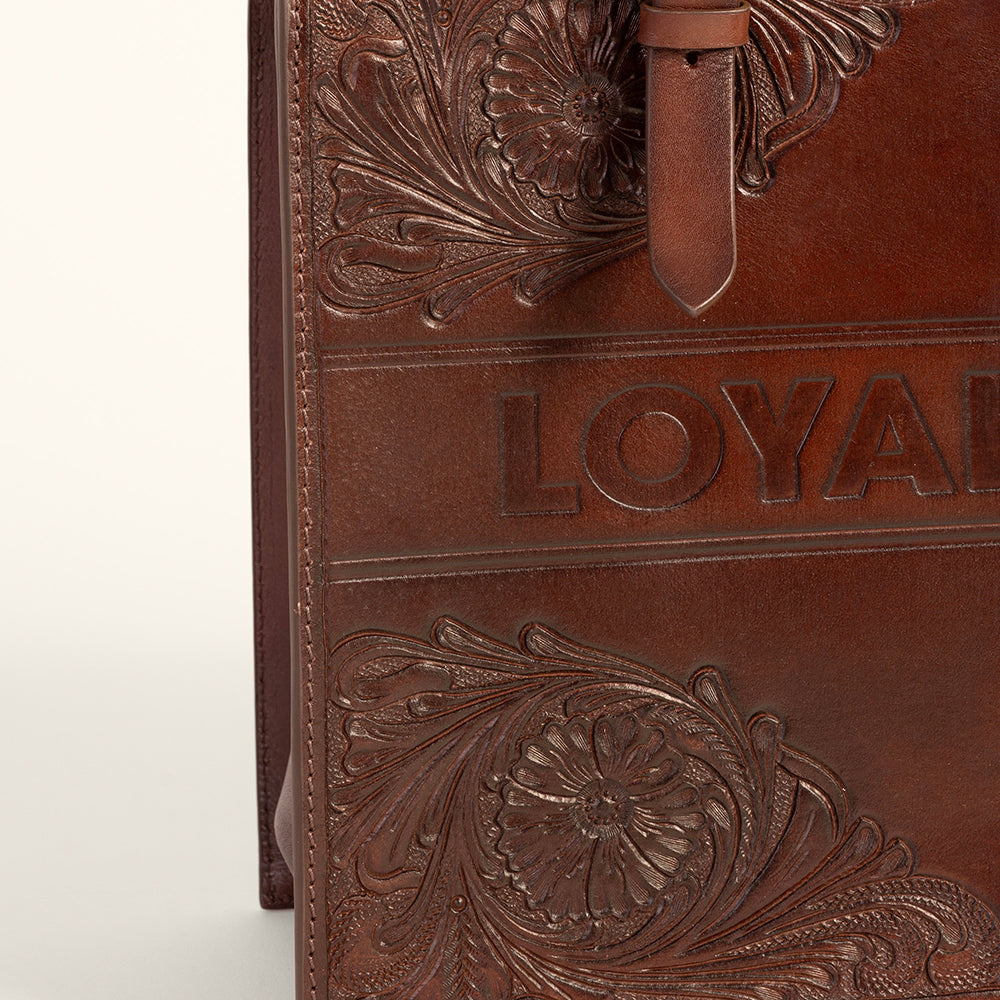 Loyal West Mivva Handtooled Medium Bag - Brunette Leather