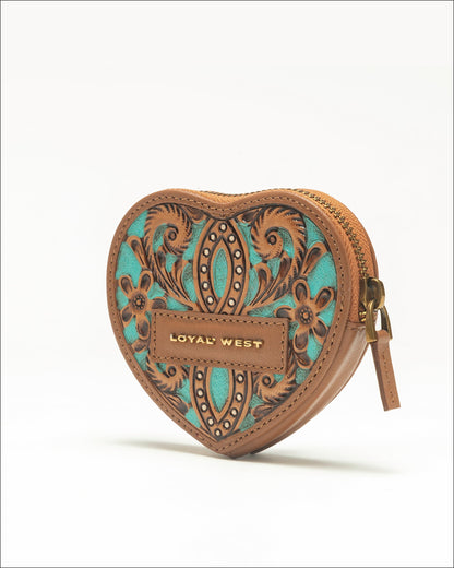 Loyal West Cupid Coin Pouch Handtooled Leather - Whiskey & Water