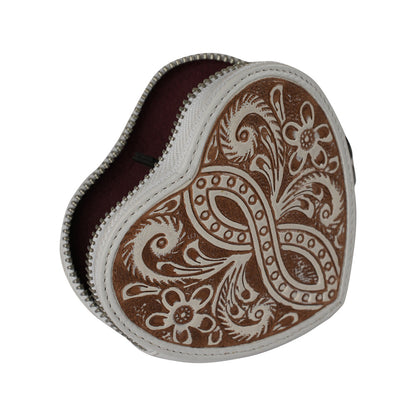 HandTooled Cupid Coin Pouch Ivory Dust
