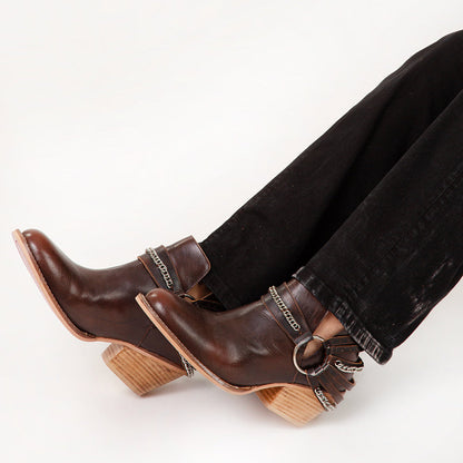 Loyal West Raven Canyon Booties In Calfskin