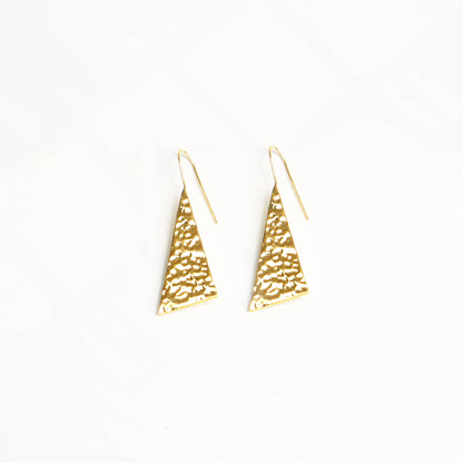 Solid Triangle Brass Drop Earrings for Men & Women | Ziwa