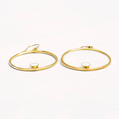 Brass Hoop with Horn Accent Earrings | Lozi