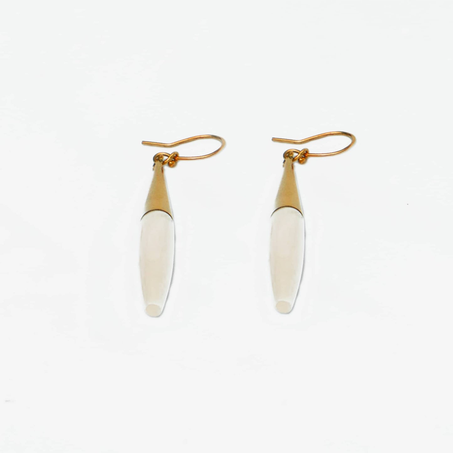 Brass & Horn Spike Drop Earrings | Luna