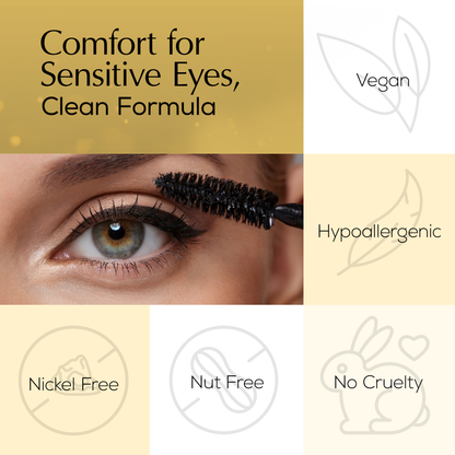 Mega Volume Vegan Mascara – Smudge-Proof with Handmade Diamond Case