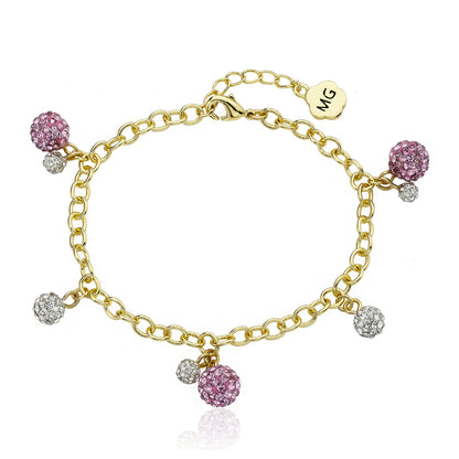 GLITZ BLITZ Crystal Ball Charm Bracelet