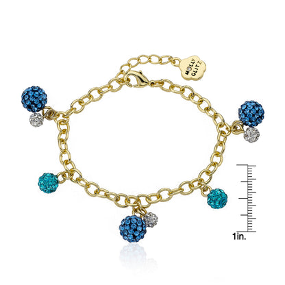GLITZ BLITZ Crystal Ball Charm Bracelet