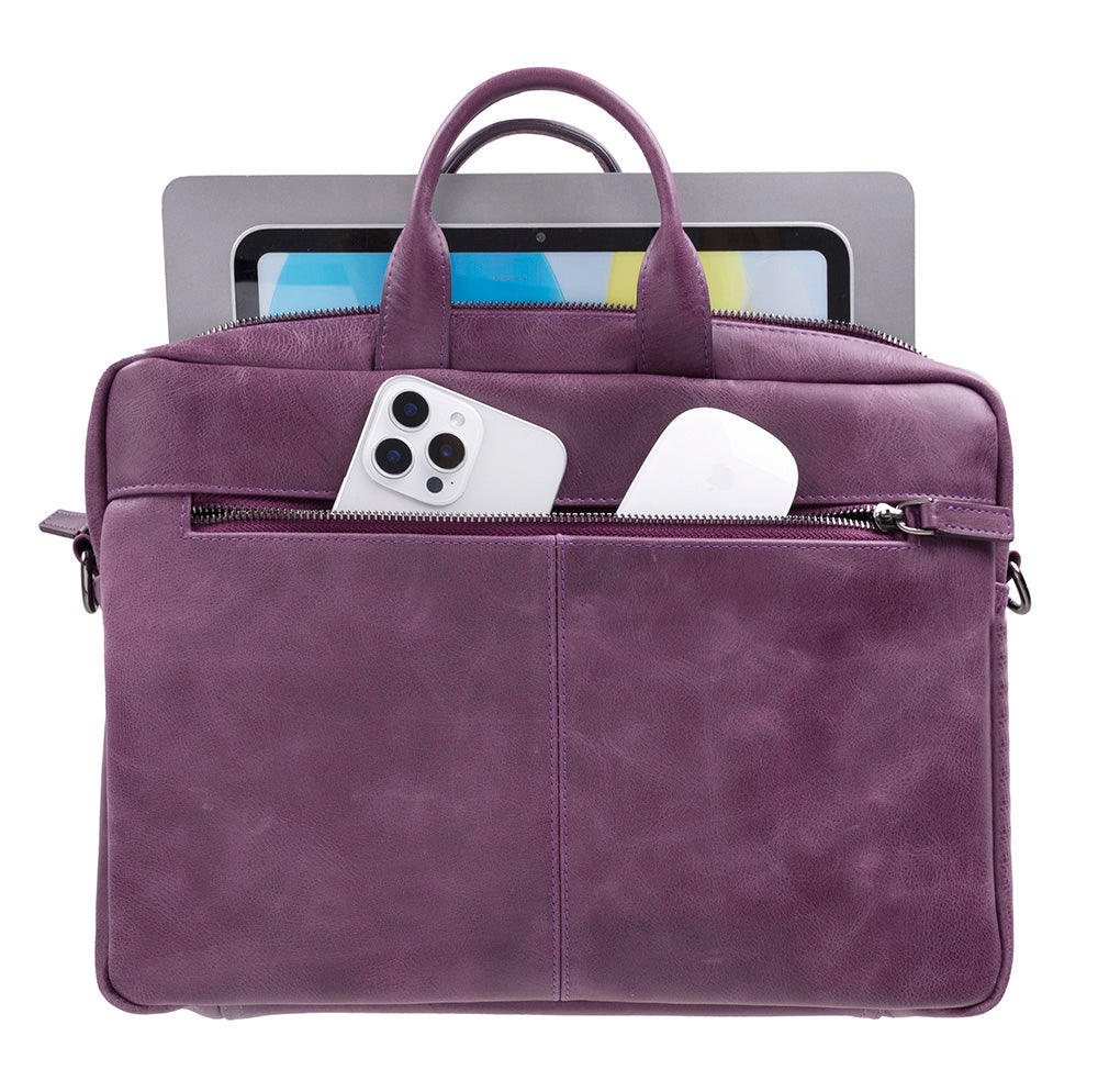 Apollo Leather Business Briefcase / Laptop Case 14"