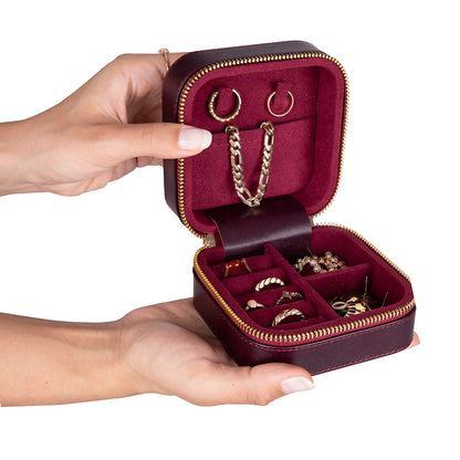 Amanda Leather Jewelry Box, Medium