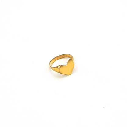 Heart Signet Brass Ring for Women | Mawi
