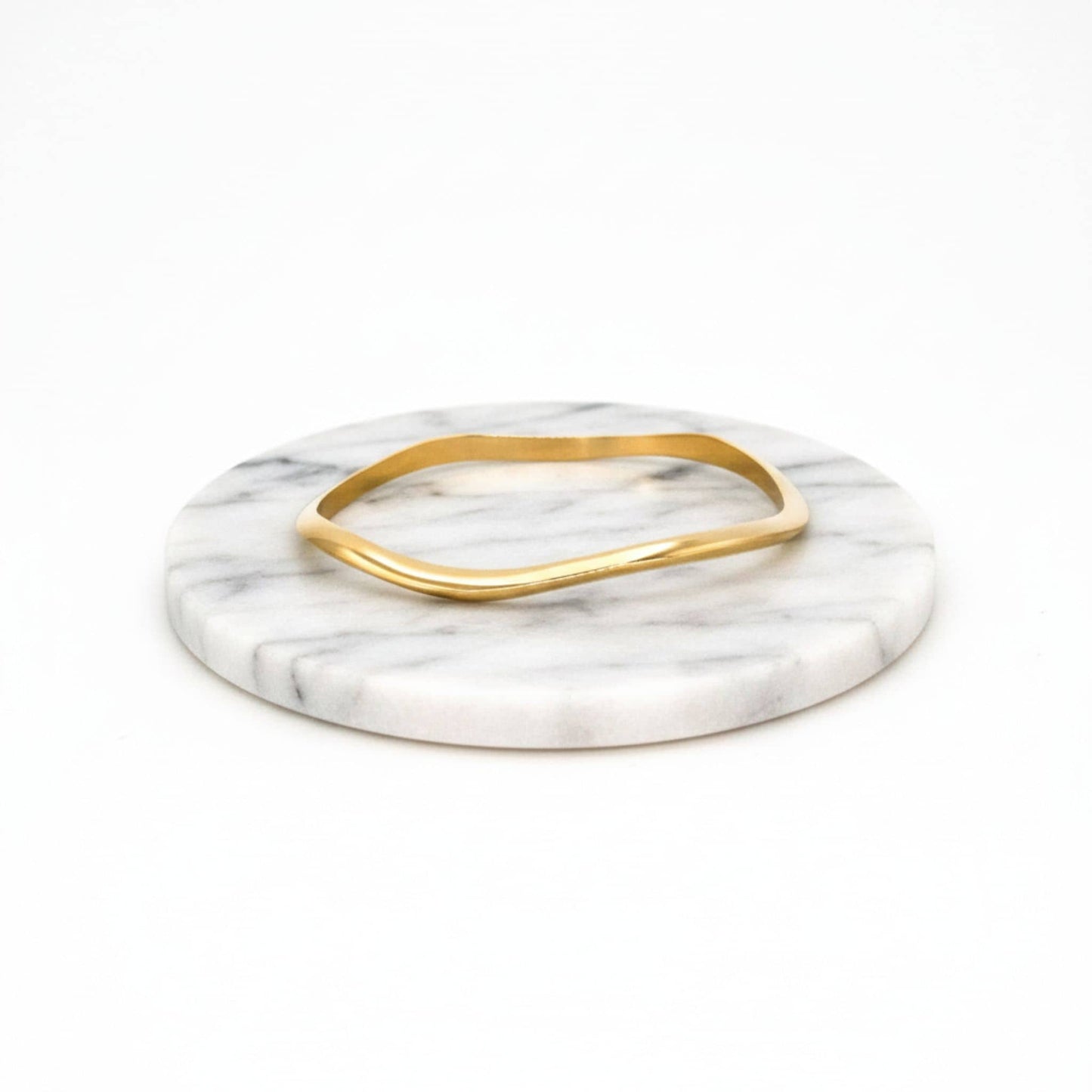 Irregular Curve Brass Bangle | Miji