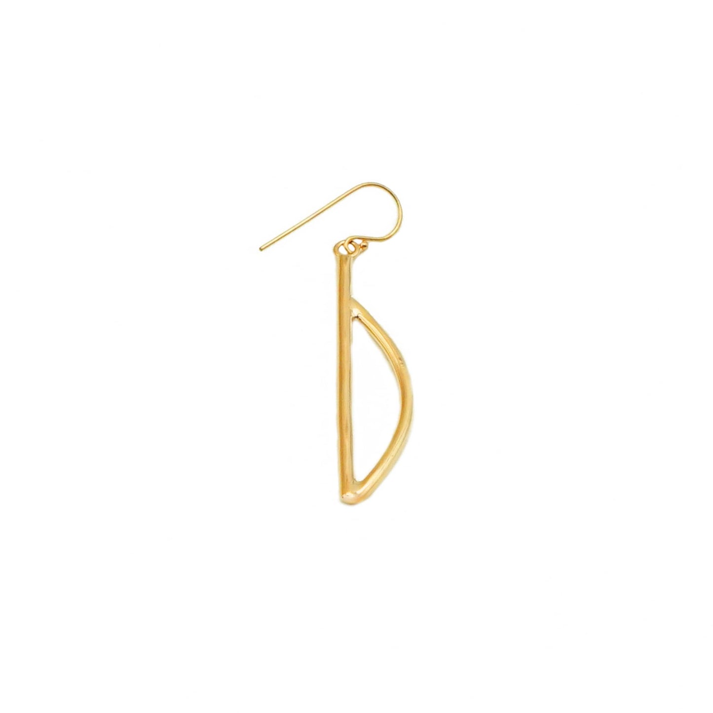 Brass Letter D Drop Earrings | Moyo