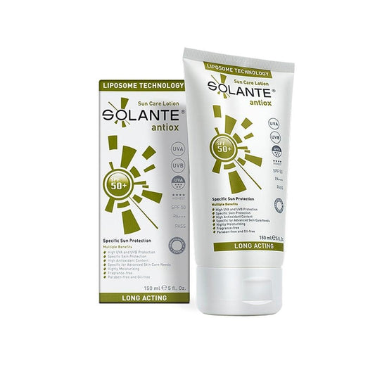 Solante Antiox Sun Care Lotion SPF 50+ | Antioxidant & Anti-Aging Sunscreen, UVA/UVB Broad Spectrum Protection, Vitamin C & E, Lightweight Formula