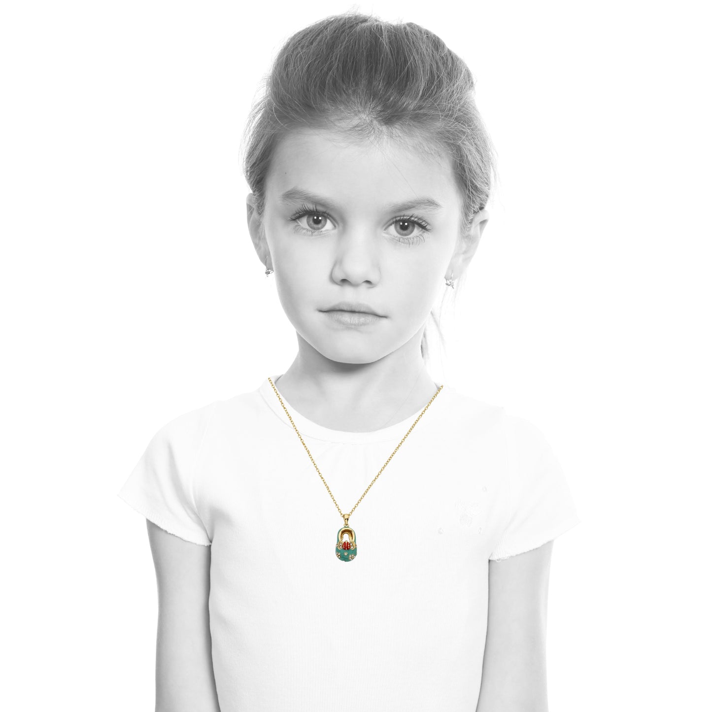 Enamel Baby Shoe Necklace