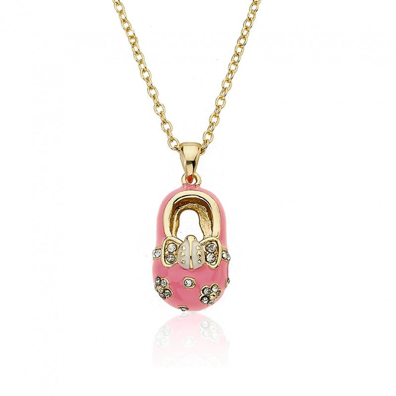 Enamel Baby Shoe Necklace