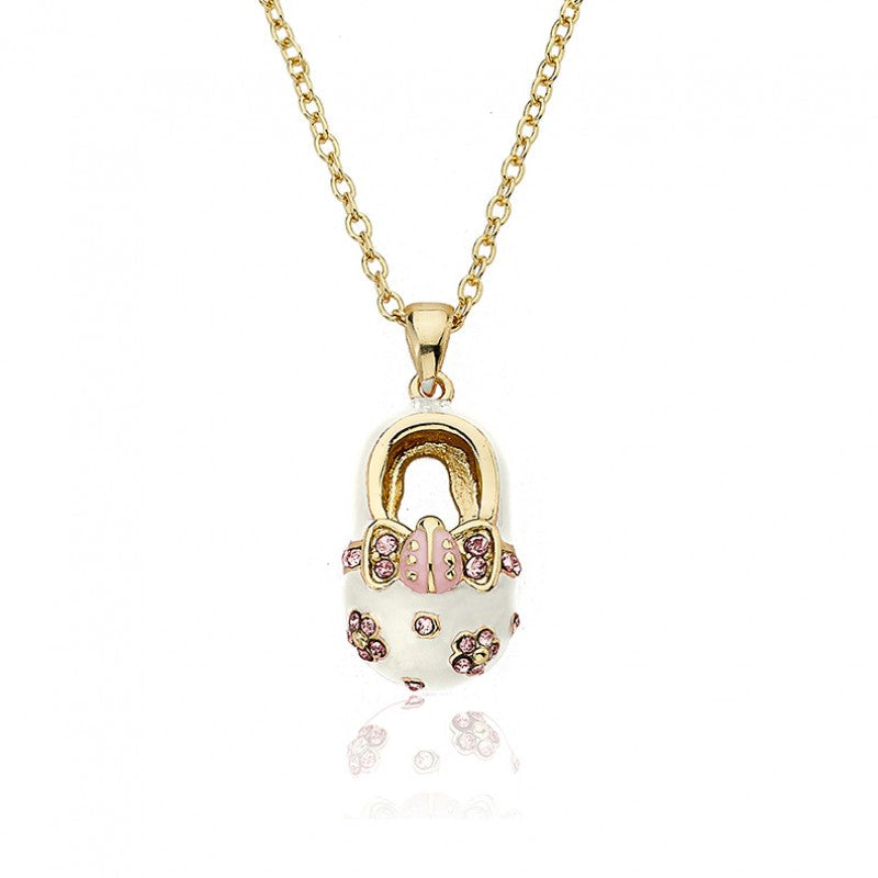 Enamel Baby Shoe Necklace