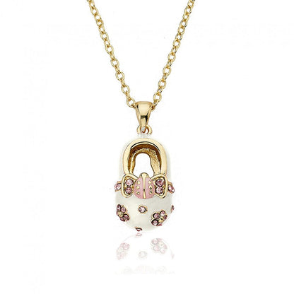 Enamel Baby Shoe Necklace