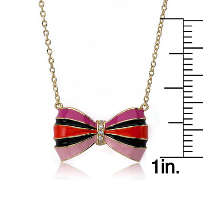 BOW BEAUTIFUL Enamel Bow Necklace