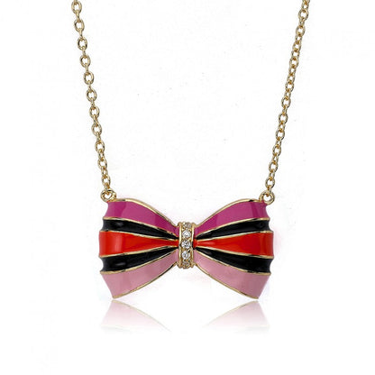 BOW BEAUTIFUL Enamel Bow Necklace