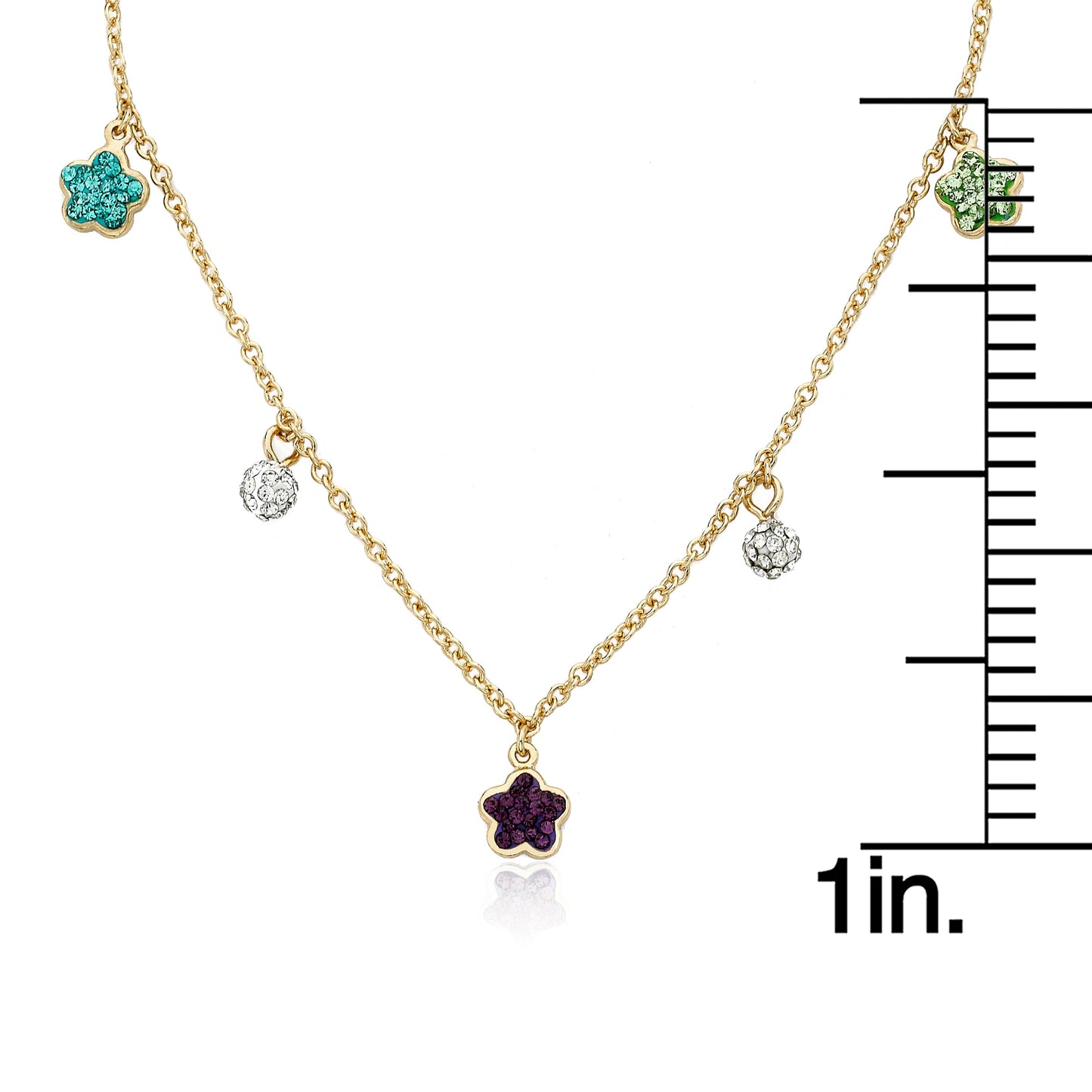 Crystal Flowers Dangle Necklace