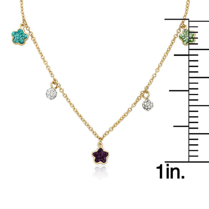 Crystal Flowers Dangle Necklace