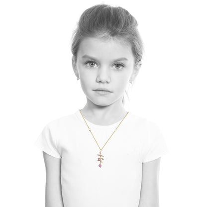 Cat Eye Heart Cluster Necklace