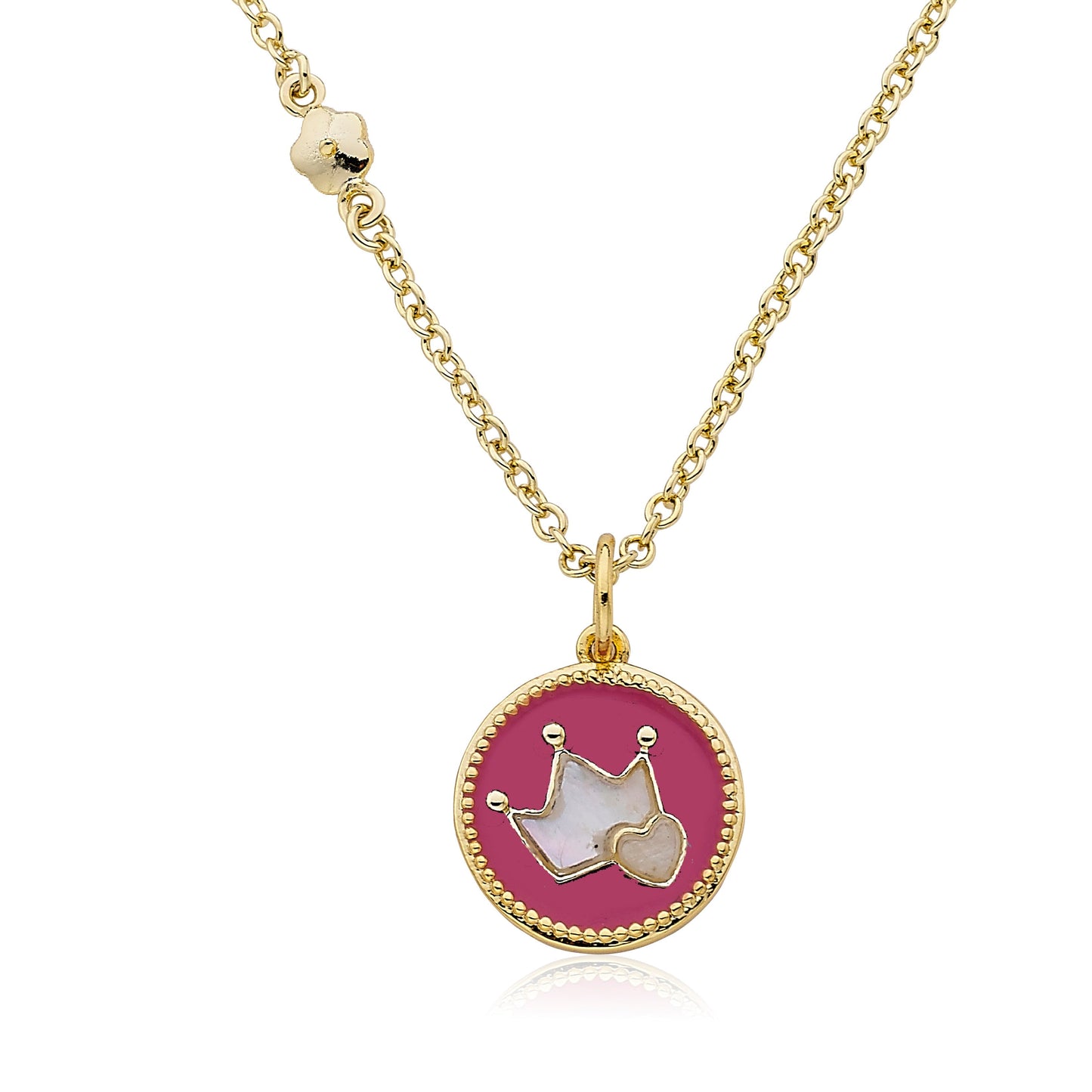 Enamel Crown Necklace