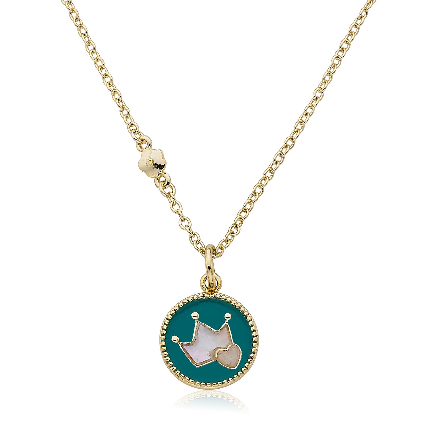 Enamel Crown Necklace