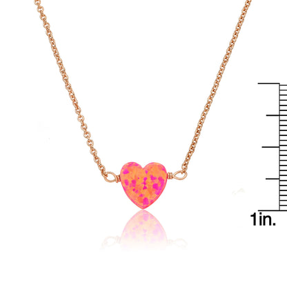 Glitter Girl Opal Heart Necklace