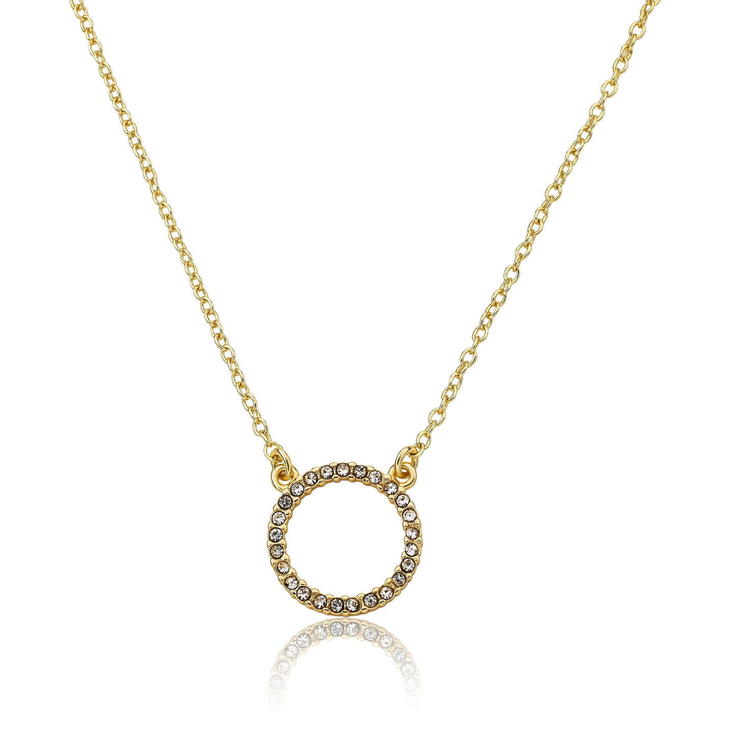 Open Circle Cz Necklace