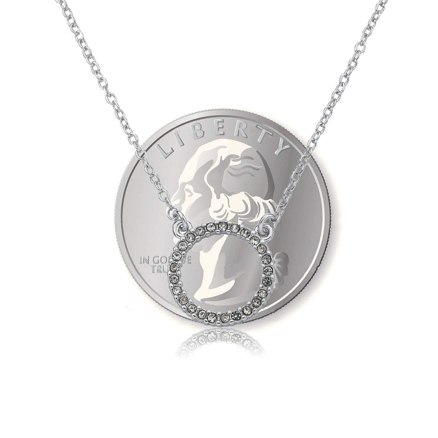 Open Circle Cz Necklace
