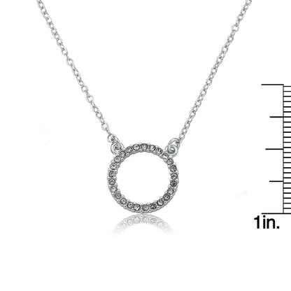 Open Circle Cz Necklace