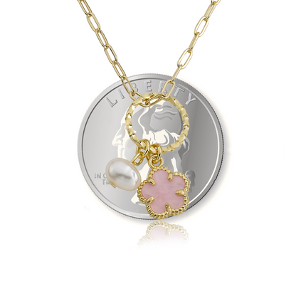 Mother Of Pearl Flower Necklace
