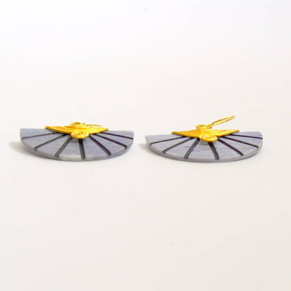 Carved Soapstone Half-Moon Earrings | Nusu