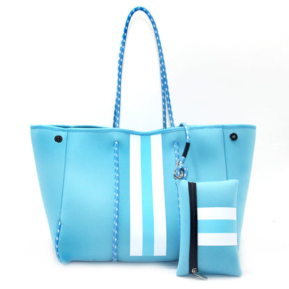 Neoprene Perforated Beach Bucket Bag – Two-in-One Mother-Child Tote, Large Swimming Sand-Proof Purse
