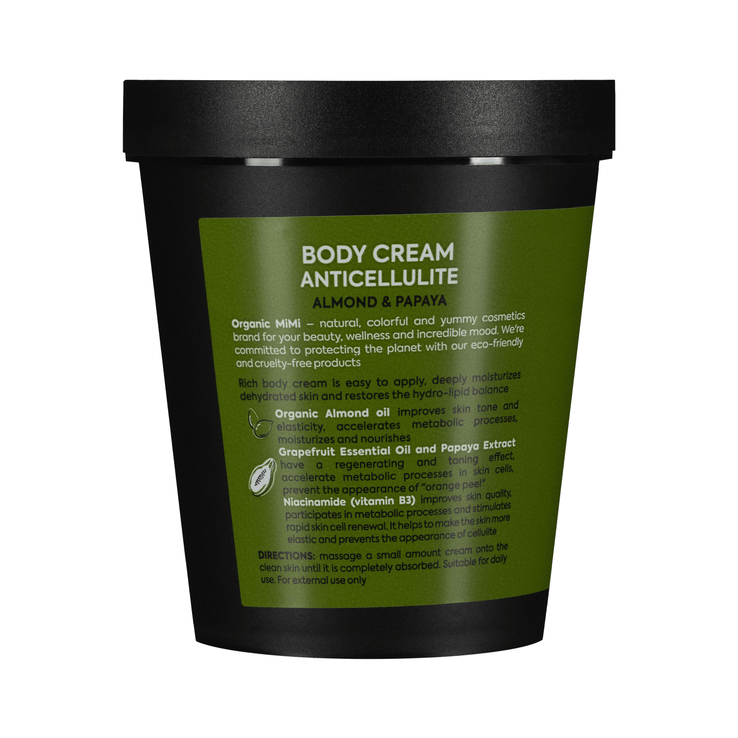Organic Mimi, Body Cream Antiсellulite Almond & Papaya, 200 ml