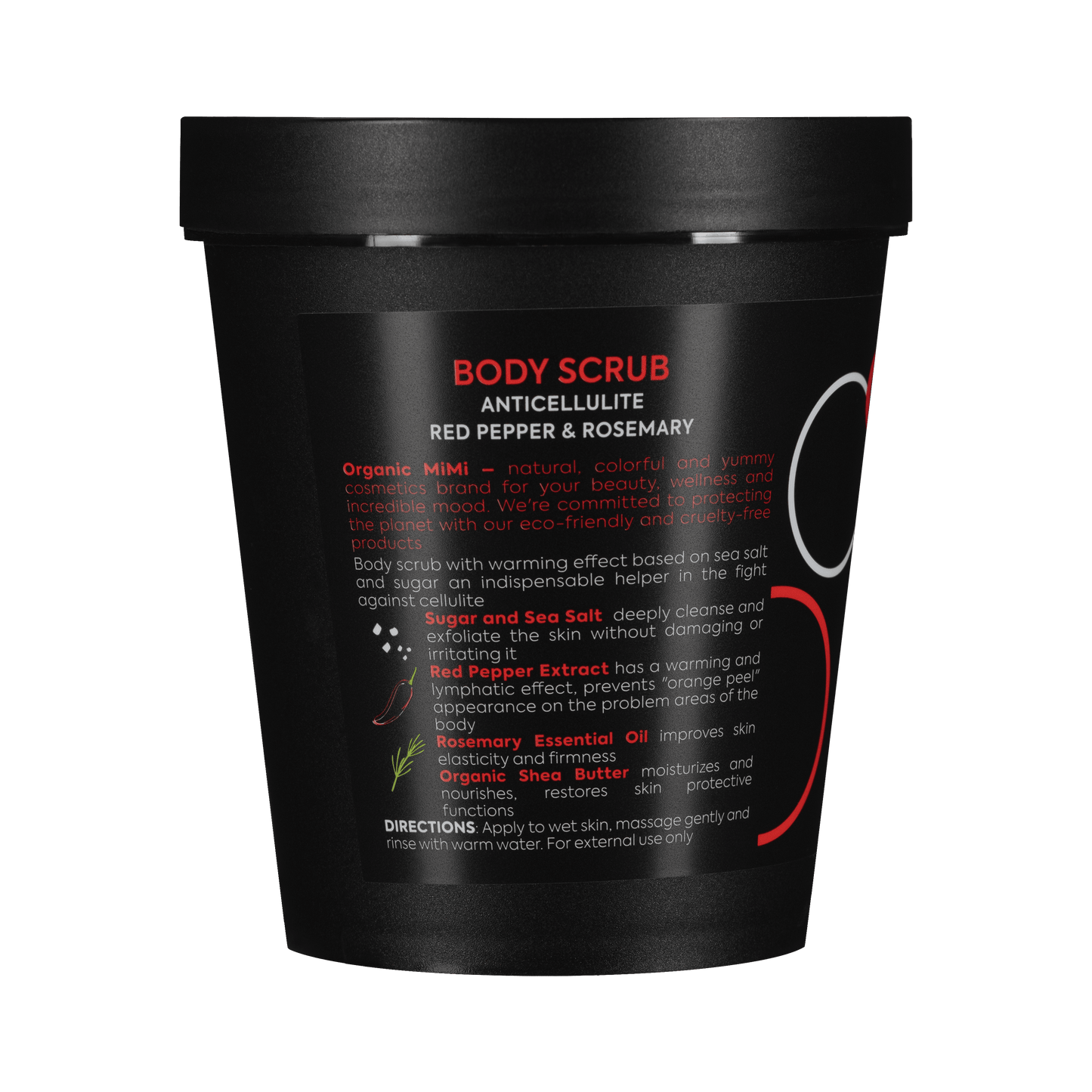 Organic Mimi, Body Scrub Anticellulite Red Pepper & Rosemary, 250 g
