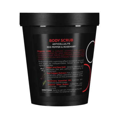 Organic Mimi, Body Scrub Anticellulite Red Pepper & Rosemary, 250 g
