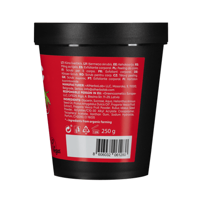 Organic Mimi, Body Scrub Jam Almond & Strawberry, 250 g