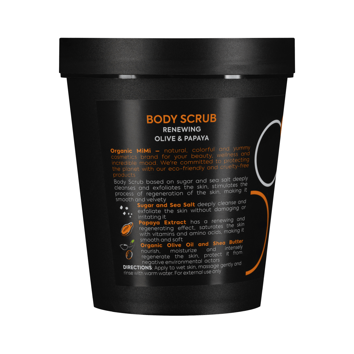 Organic Mimi, Body Scrub Renewing Olive & Papaya, 250 g