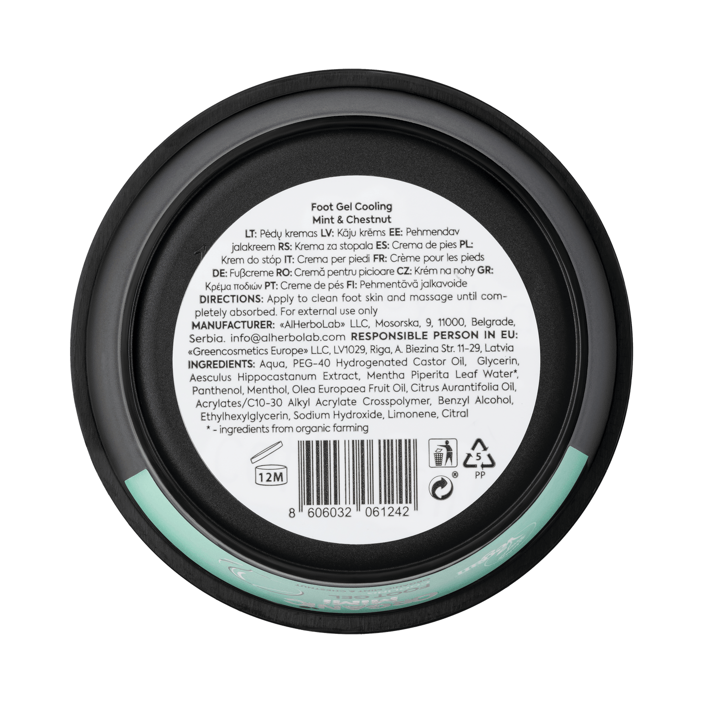 Organic Mimi, Foot Gel Cooling Mint & Chestnut, 50 ml