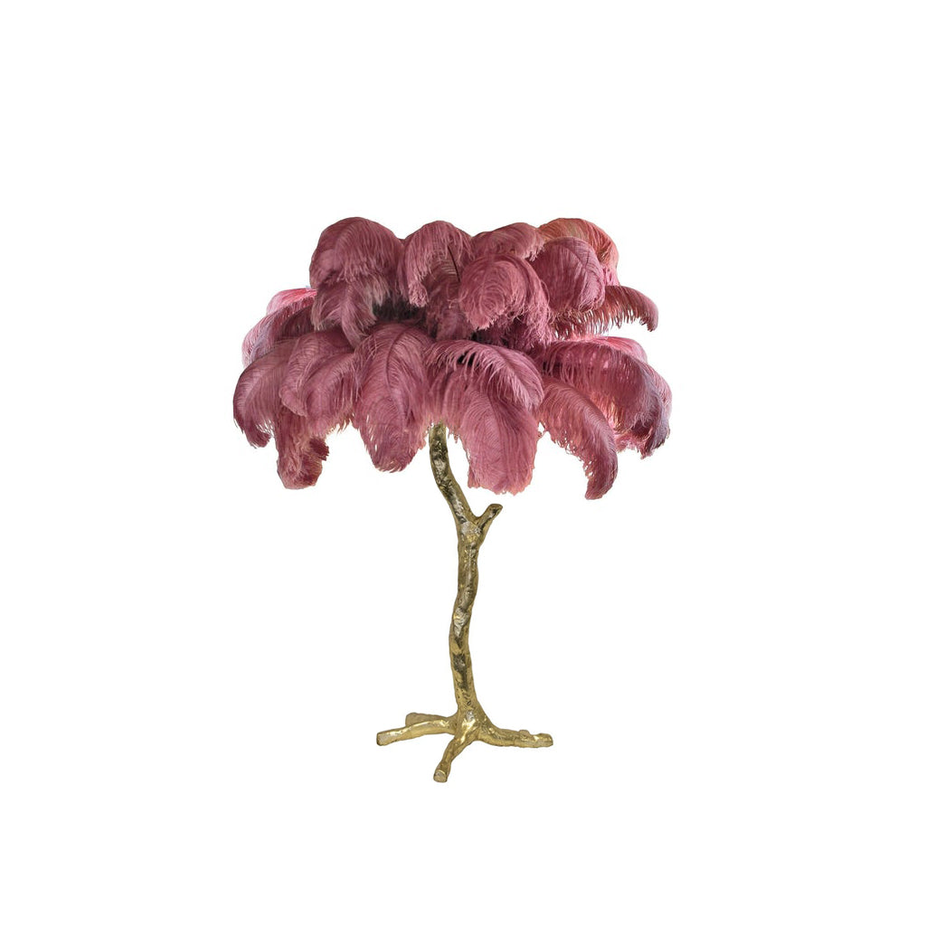 Ostrich Feather Table Lamp