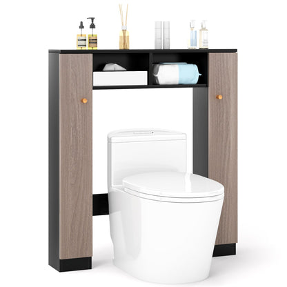 Over The Toilet Storage Cabinet with 2 Open Compartments and 4 Adjustable Shelves